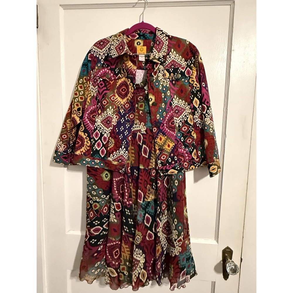 Ruby Rd. Size 10 Jacket And skirt Size 10 Boho Print